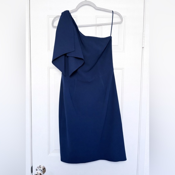 Dress The Population Tiffany One Shoulder Midi Dress size Large - Picture 3 of 4